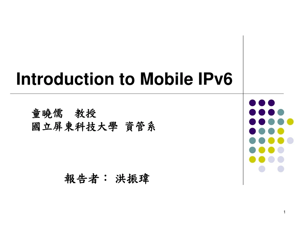 introduction to mobile ipv6