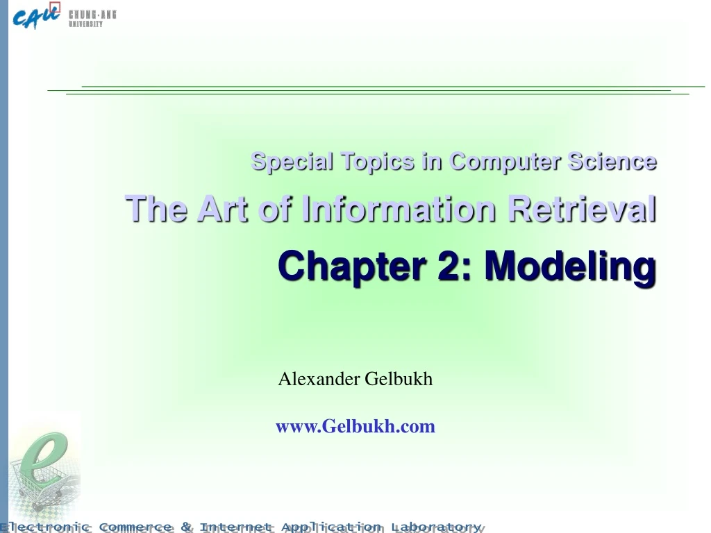 special topics in computer science the art of information retrieval chapter 2 modeling