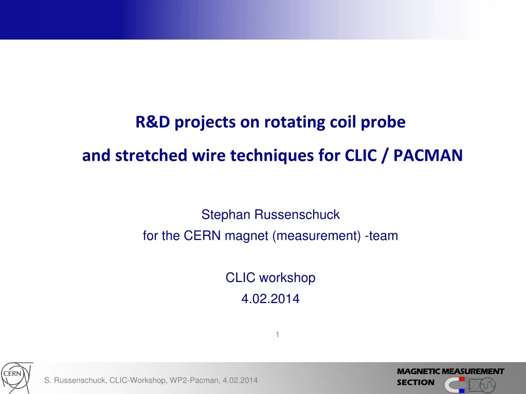 r d projects on rotating coil probe and stretched