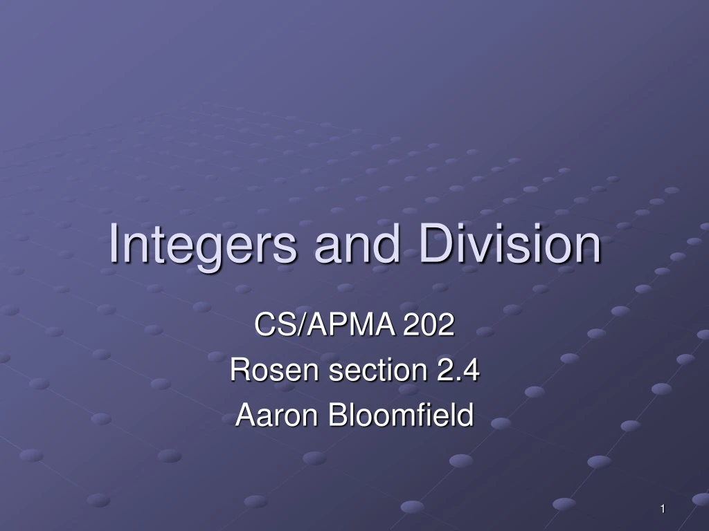 integers and division