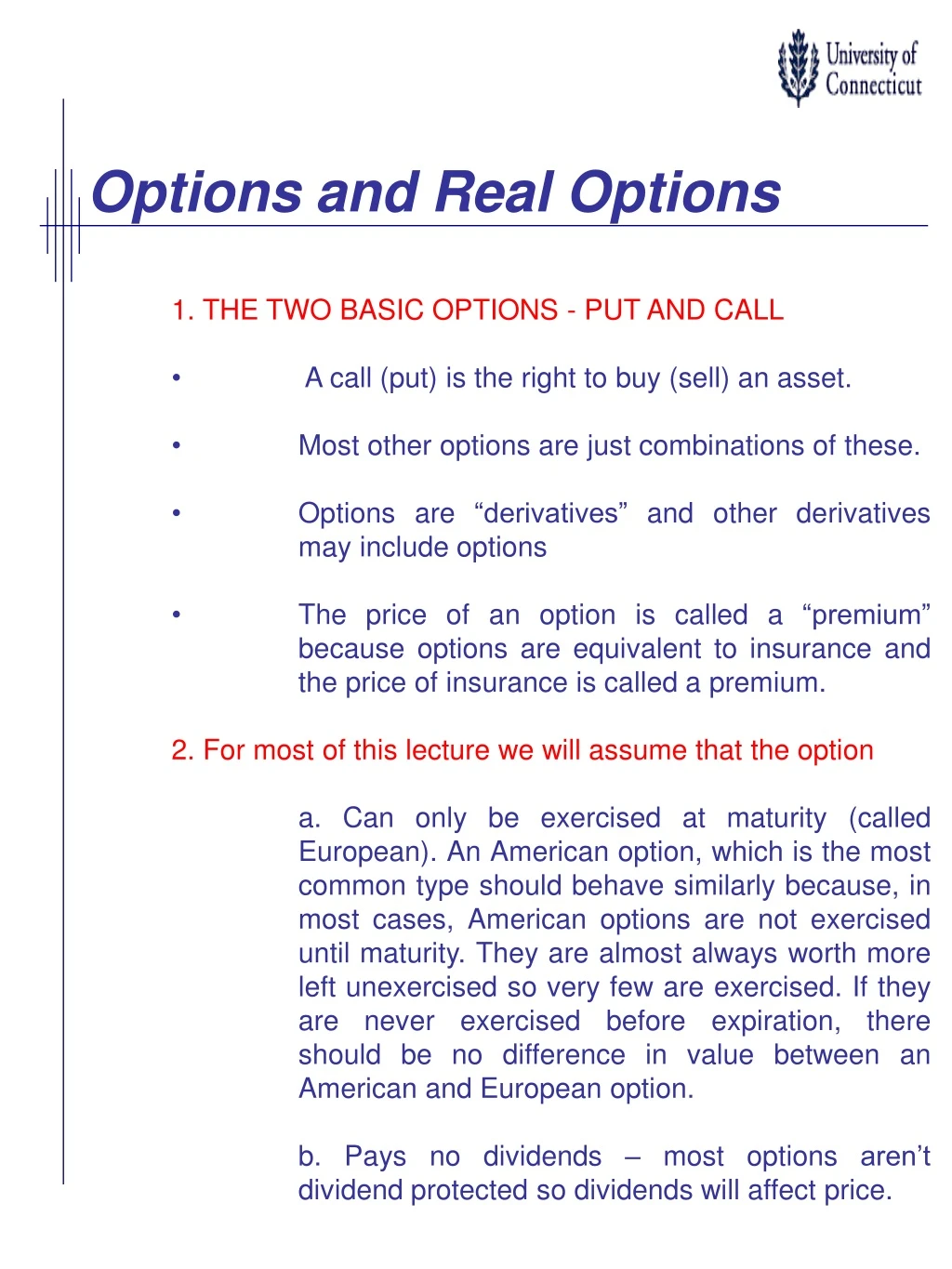 options and real options