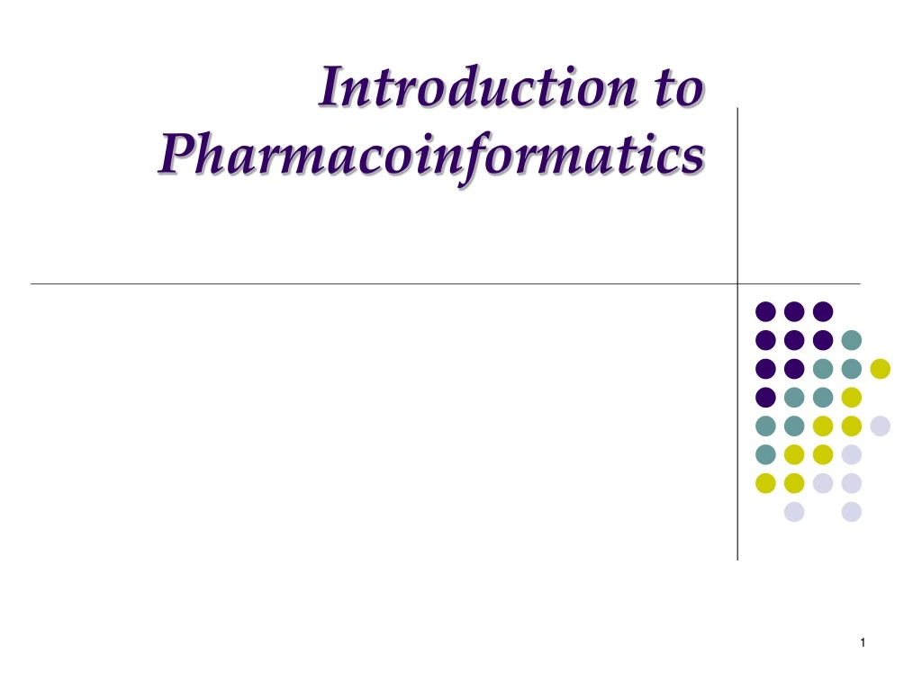 introduction to pharmacoinformatics