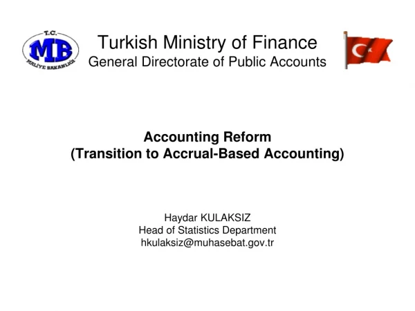 Turkish Ministry  o f Finance General Directorate of Public Accounts