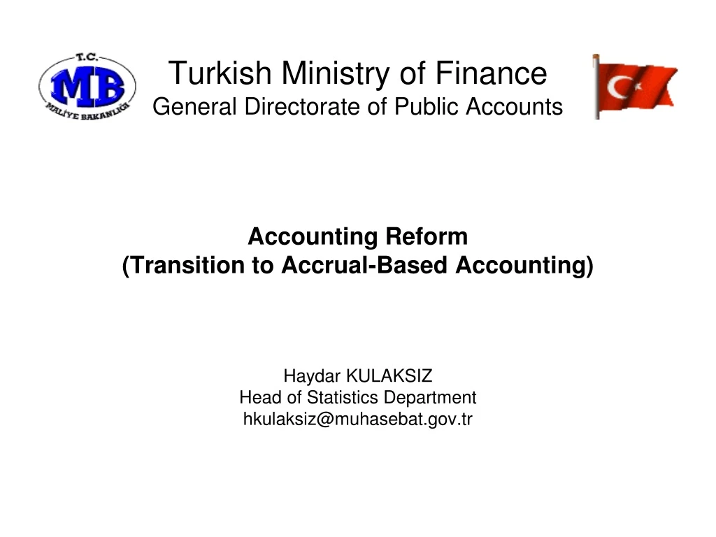 turkish ministry o f finance general directorate of public accounts