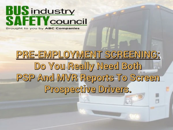 PRE-EMPLOYMENT SCREENING:   Do You Really Need Both