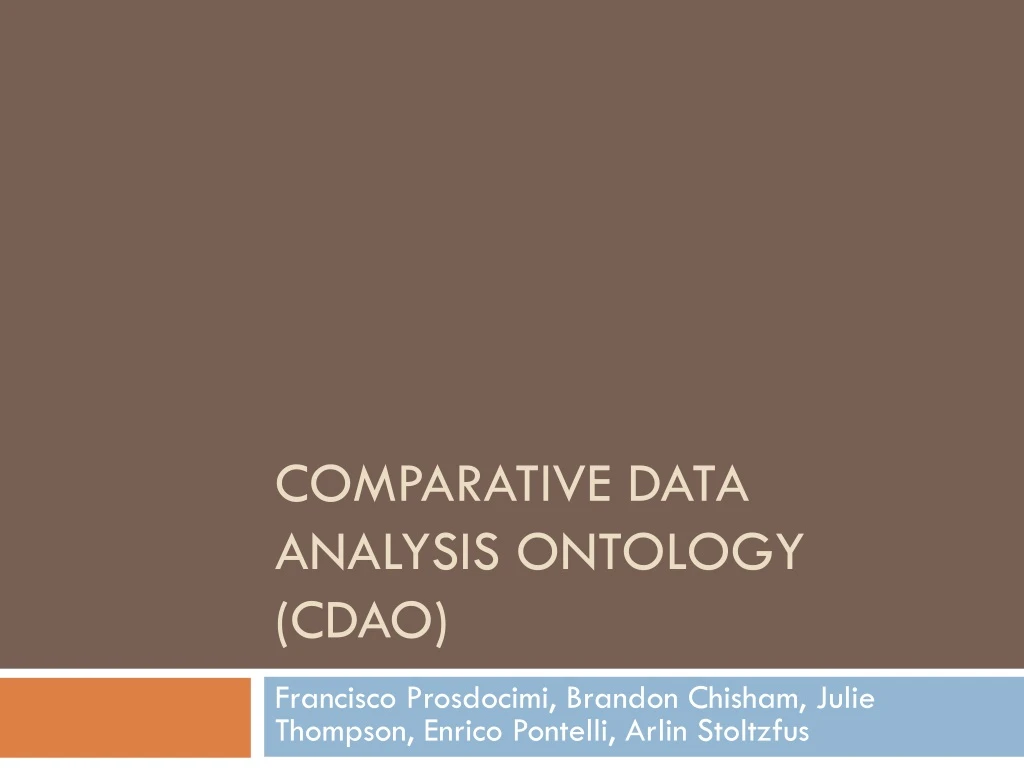 comparative data analysis ontology cdao