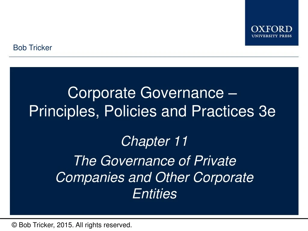 corporate governance principles policies and practices 3e
