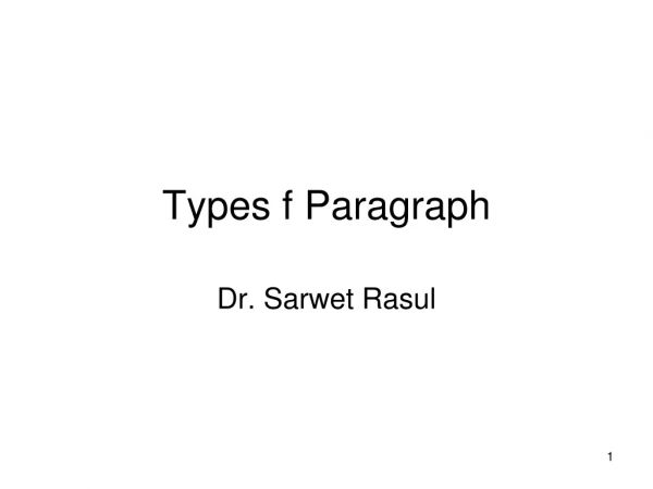 Types f Paragraph