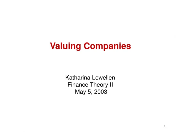 Valuing Companies