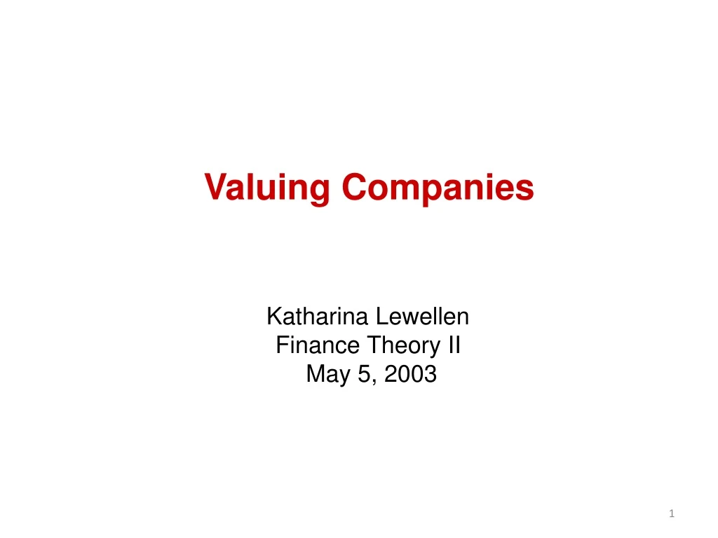 valuing companies
