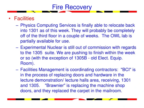 Fire Recovery