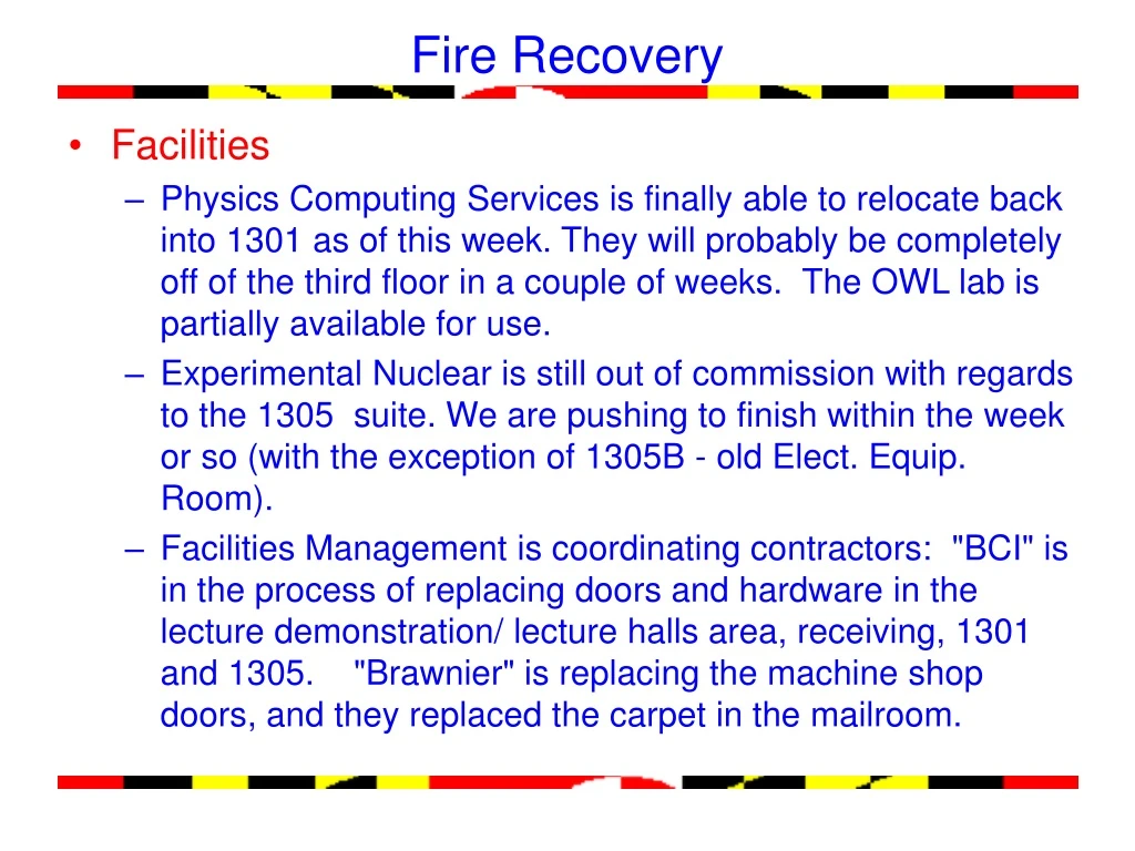 fire recovery