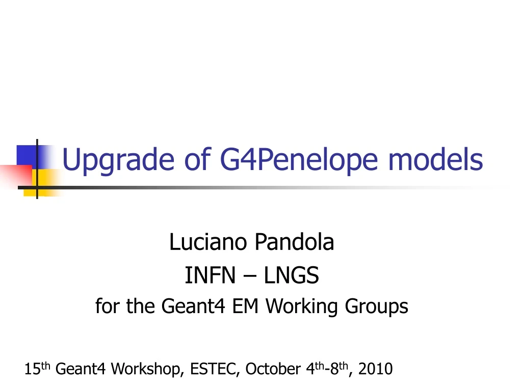 upgrade of g4penelope models