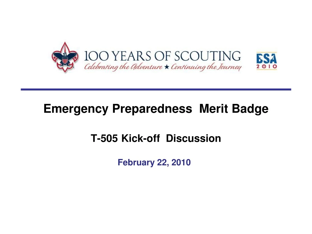 emergency preparedness merit badge t 505 kick off discussion