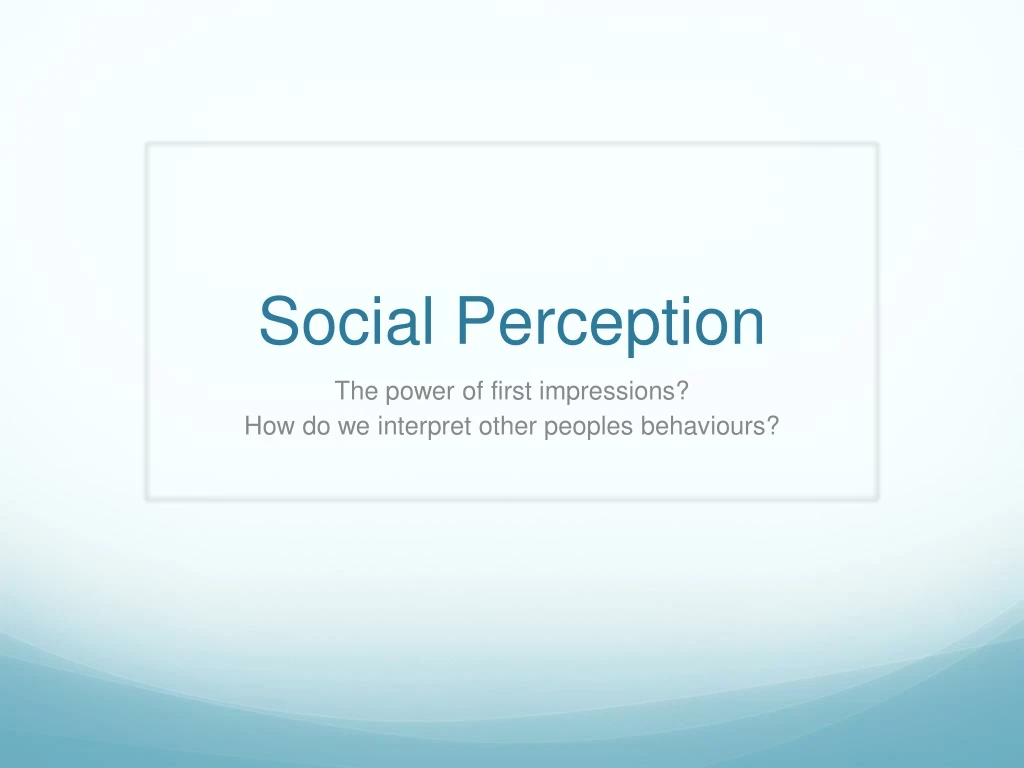 social perception