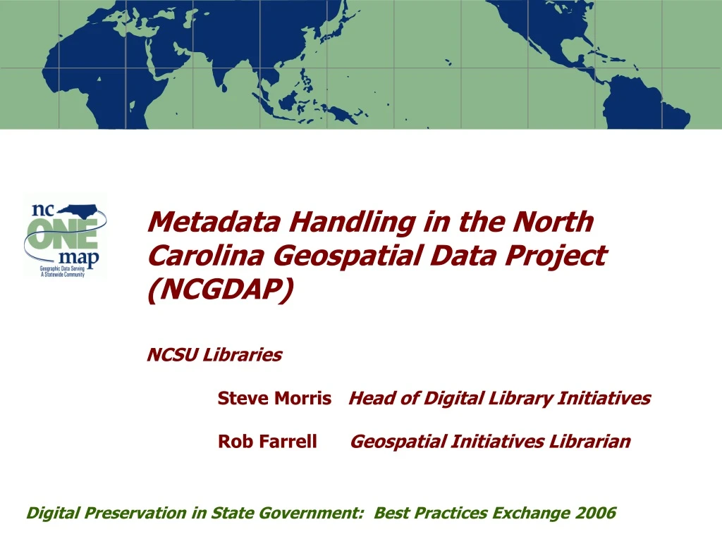 metadata handling in the north carolina