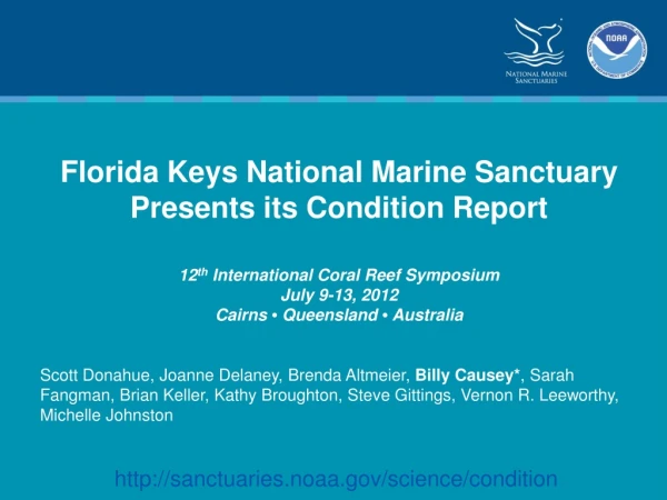 Florida Keys National Marine Sanctuary  Presents its Condition Report
