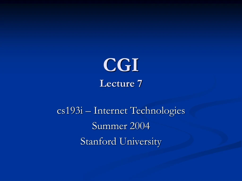 cgi lecture 7