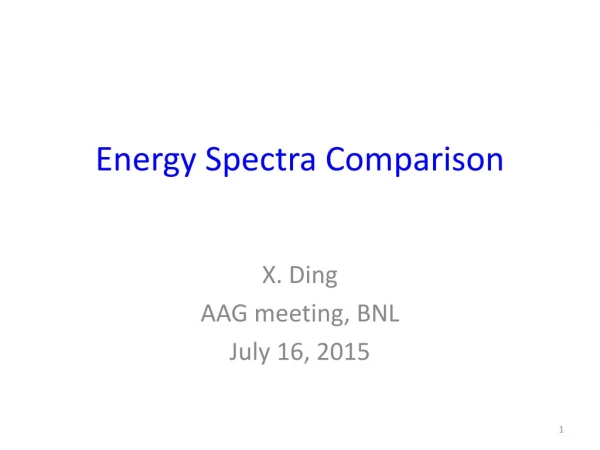 Energy Spectra Comparison