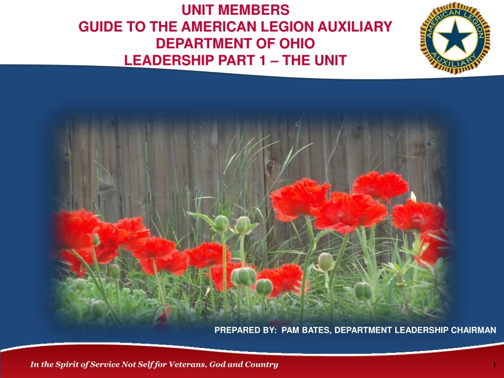 unit members guide to the american legion auxiliary department of ohio leadership part 1 the unit