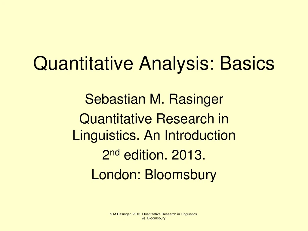 quantitative analysis basics