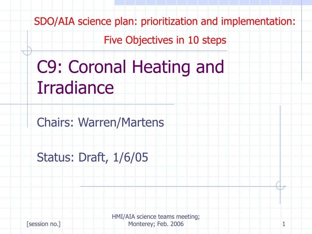 c9 coronal heating and irradiance