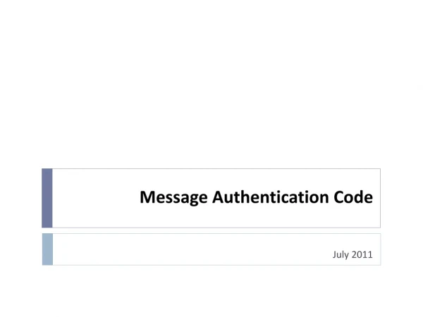 Message Authentication Code