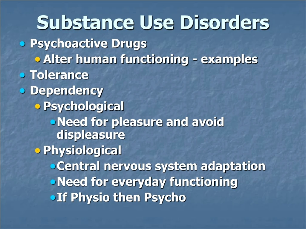 substance use disorders