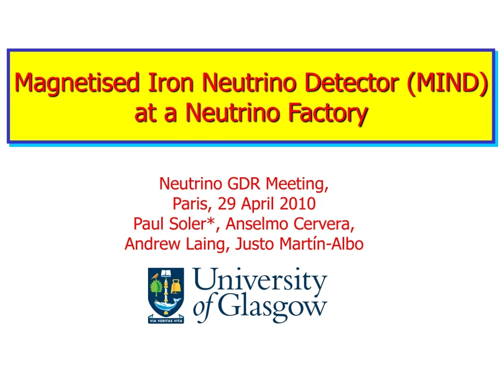 magnetised iron neutrino detector mind at a neutrino factory