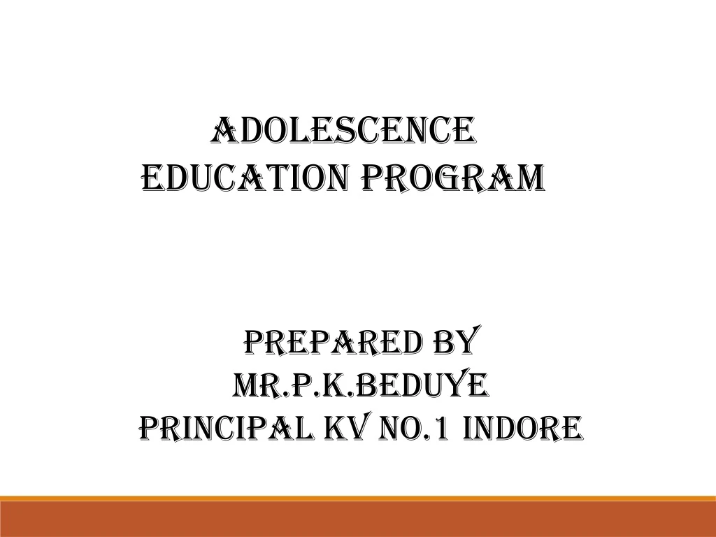 adolescence education program