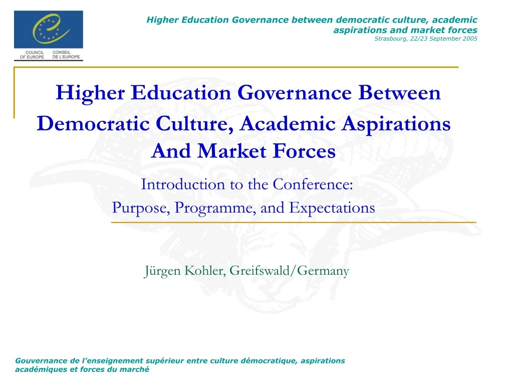 higher education governance between democratic