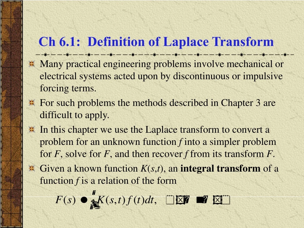 ch 6 1 definition of laplace transform
