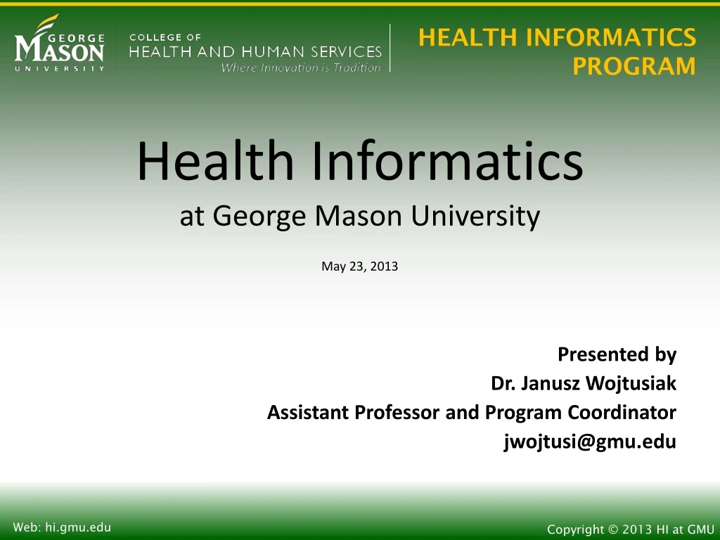 health informatics at george mason university