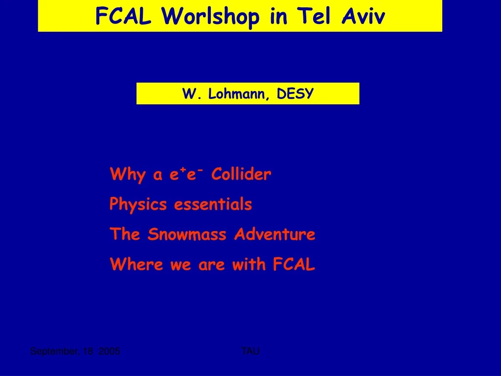 fcal worlshop in tel aviv