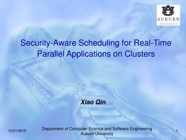 Security-Aware Scheduling for Real-Time Parallel Applications on Clusters