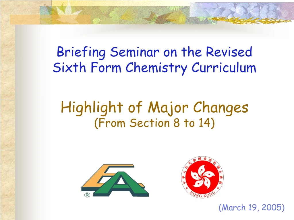briefing seminar on the revised sixth form