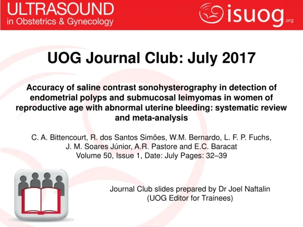 UOG Journal Club: July 2017
