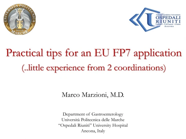 Practical tips for an EU FP7 application