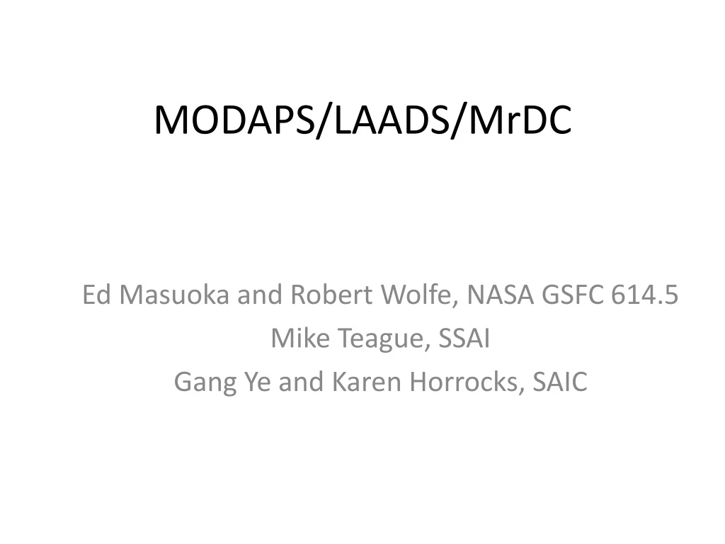 modaps laads mrdc