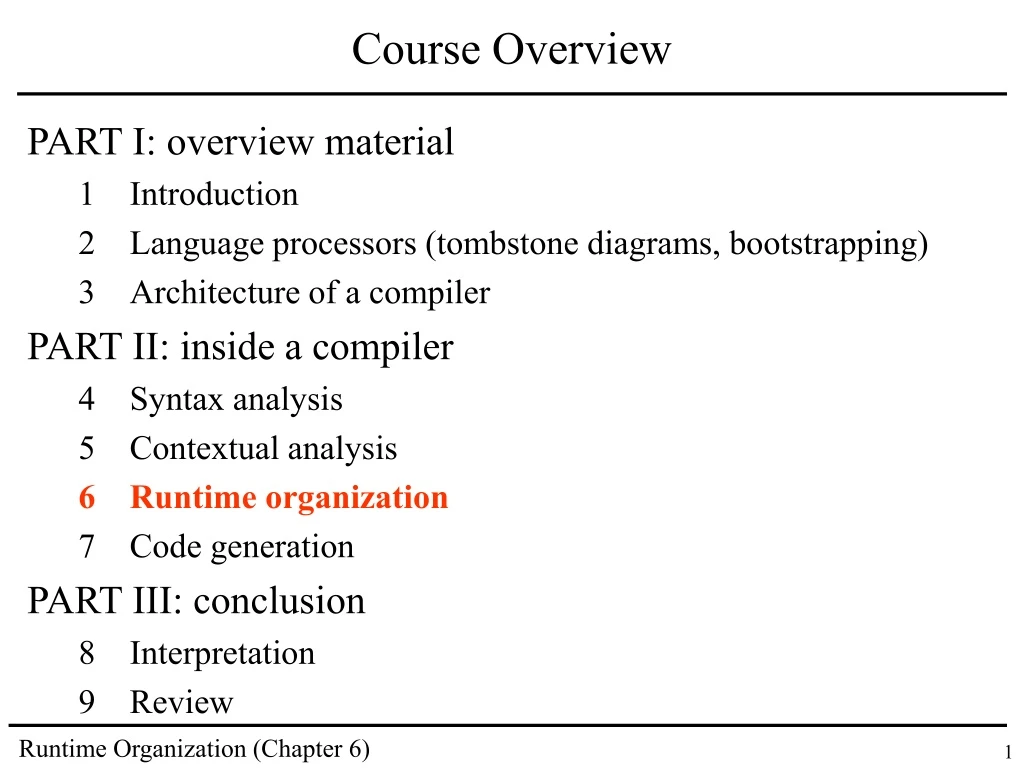 course overview