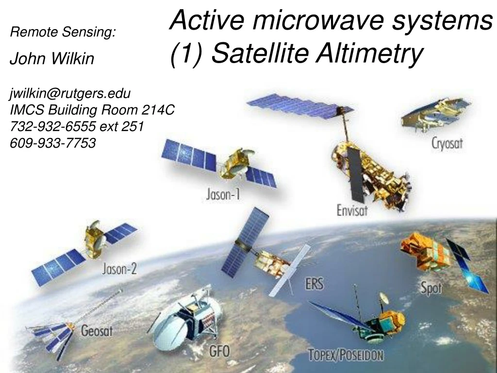 active microwave systems 1 satellite altimetry