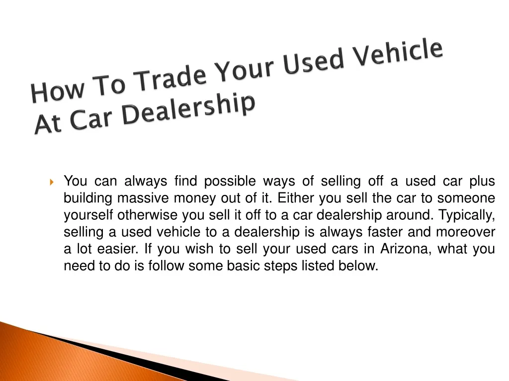 how to trade your used vehicle at car dealership