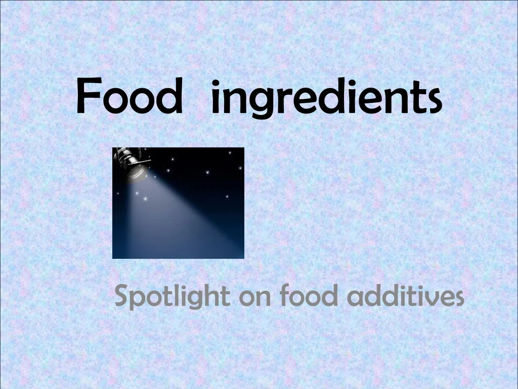 food ingredients