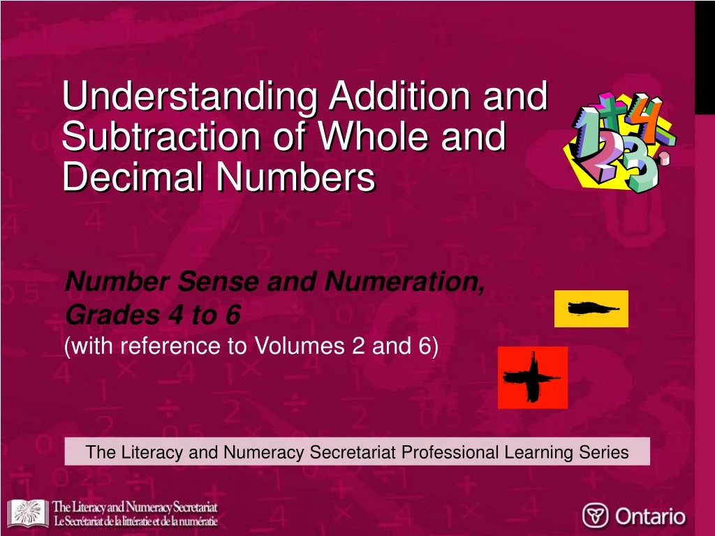 understanding addition and subtraction of whole