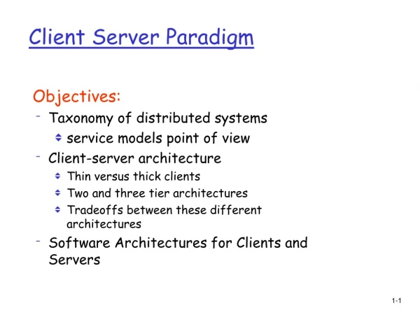 Client Server Paradigm