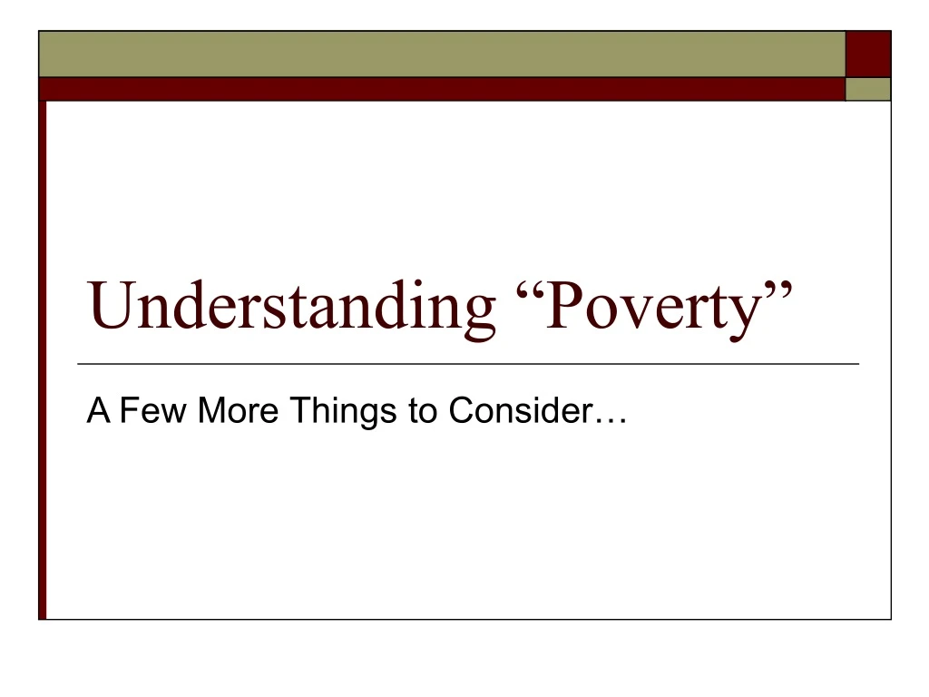 understanding poverty