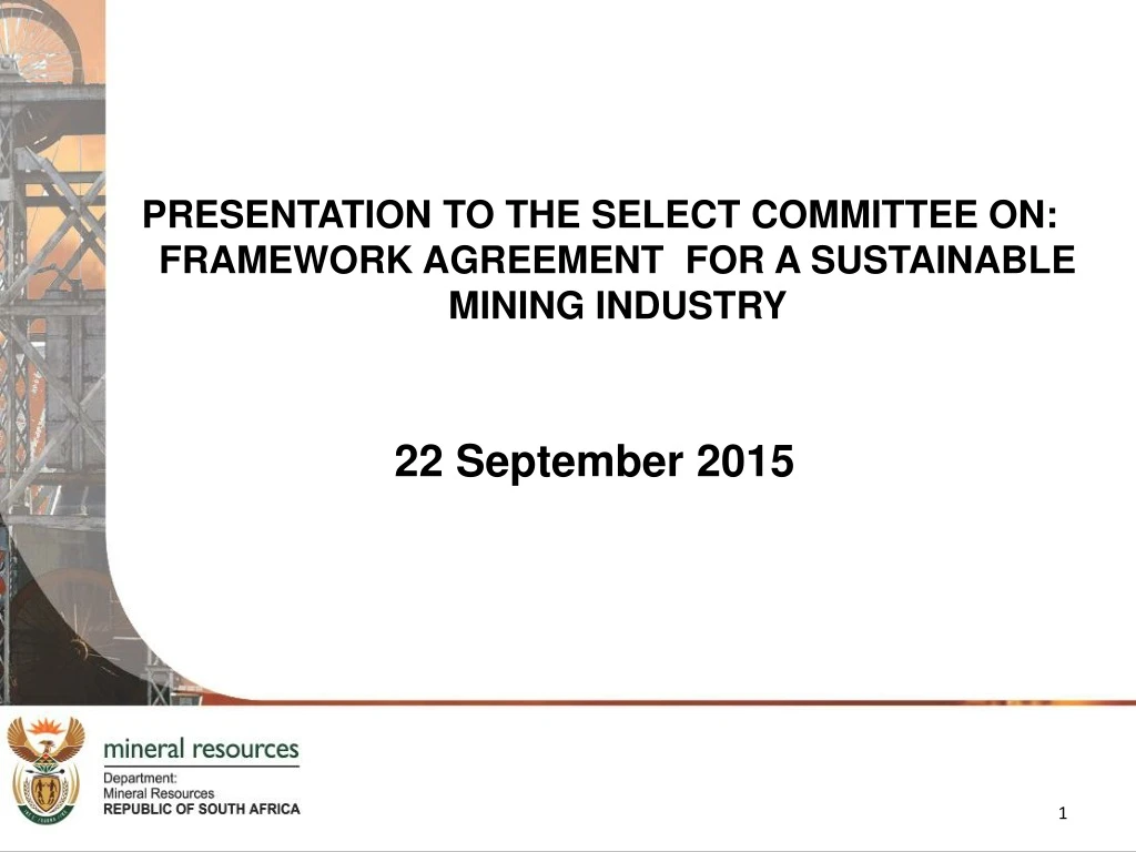 presentation to the select committee on framework