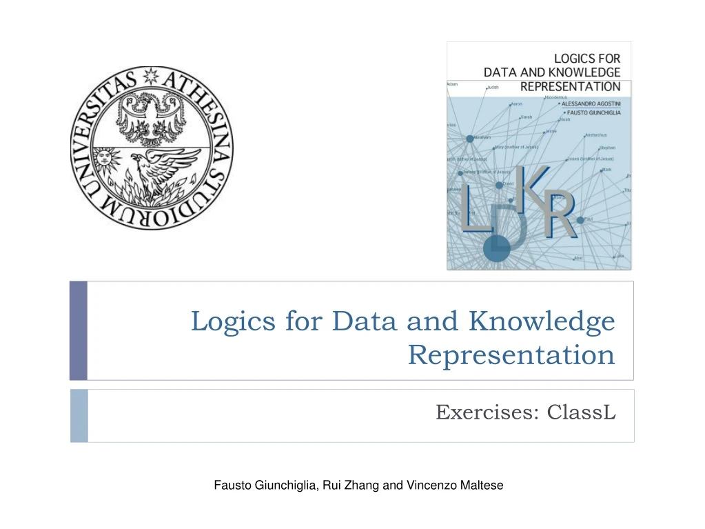 logics for data and knowledge representation