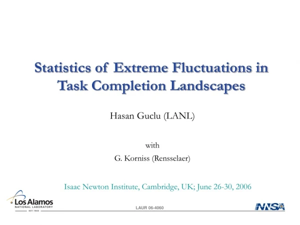 Statistics of Extreme Fluctuations in  Task Completion Landscapes
