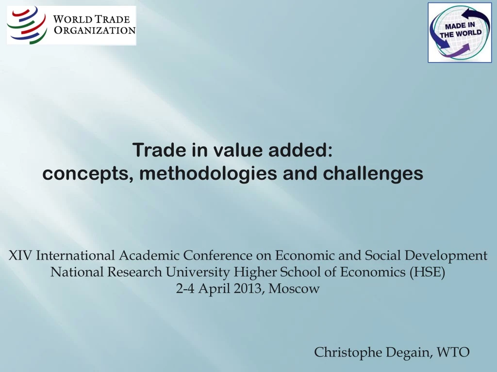 trade in value added concepts methodologies